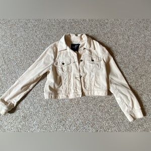 Hollister cropped cream corduroy jacket